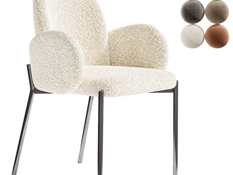  现代奶油风 Macy 布艺橄榄椅3d模型 