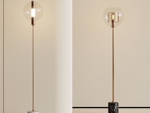  现代简约落地灯su模型 