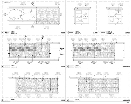 厨房吧台 实木吧台  吧台节点cad施工图