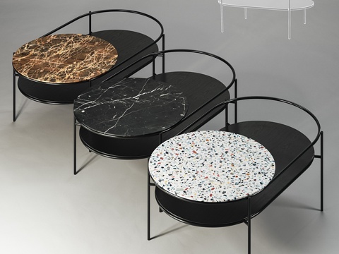  Woud Verde咖啡桌三件套3d模型 