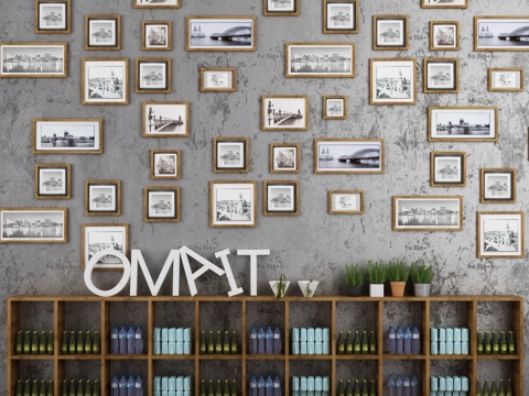  现代工业风照片墙挂画装饰画3d模型 