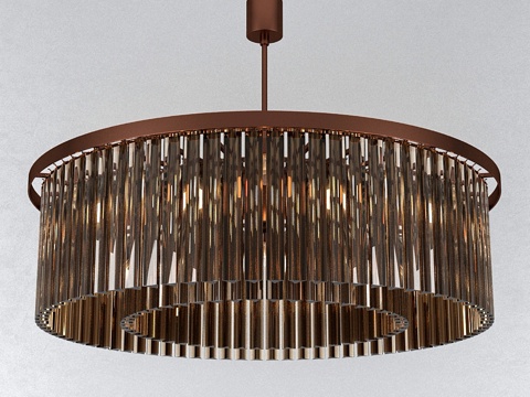  贝拉菲古拉大型双鼓烟熏吊灯 CL443-LA-1003d模型 