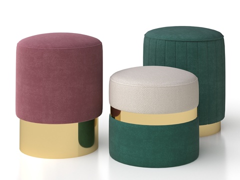  Smart Living天鹅绒凳3d模型 