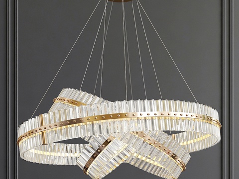  装饰性环形玻璃吊灯3d模型 