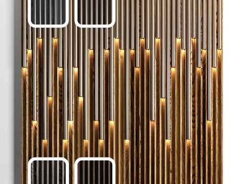  木质LED面板23d模型 