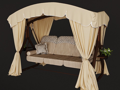  花园秋千3d模型 