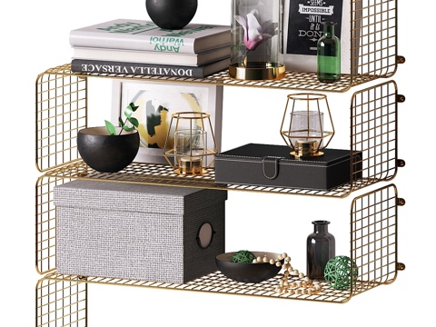  金色宜家装饰套装3d模型 