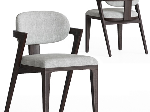  Westelm 亚当庭院软包餐椅3d模型 