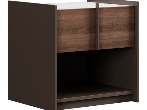  现代意式床头柜3d模型 