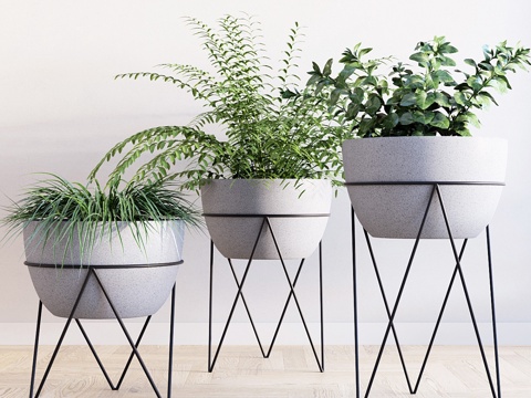  Iris人字形支架花盆3d模型 