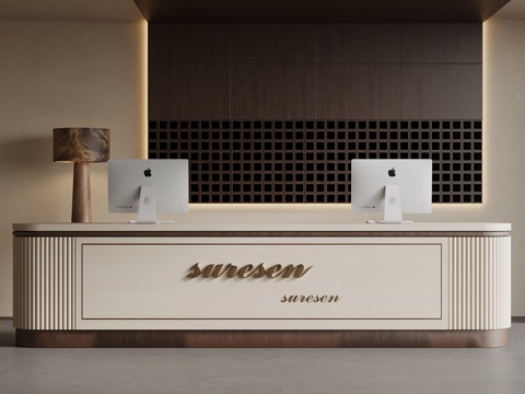 中古风前台su模型