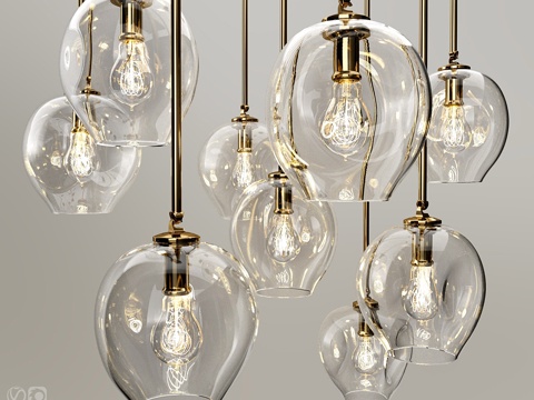  分支泡泡灯系列1盏3d模型 