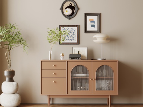 中古风玄关柜 边柜su模型