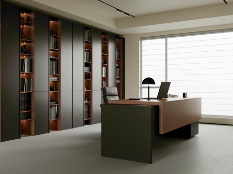  现代书房3d模型 