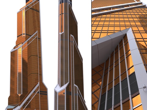  水星城市塔摩天大楼（水星）3d模型 