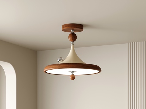 中古圆盘吸顶灯 复古飞碟吸顶灯 卧室吸顶灯su模型