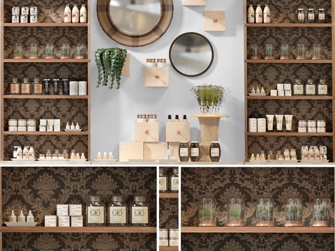  美容院与化妆品3d模型 