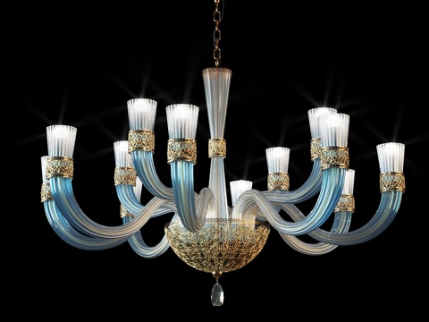  欧罗路奇 DEA L8 + 4 吊灯3d模型 