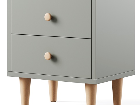  现代北欧儿童床头柜3d模型 