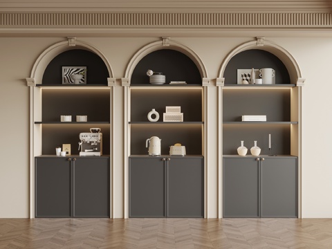 法式复古风书柜su模型