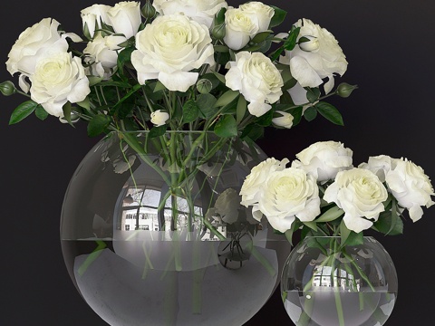  花瓶插花 343d模型 