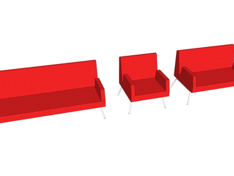沙发 办公沙发 办公家具su模型