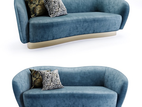  弧形沙发3d模型 