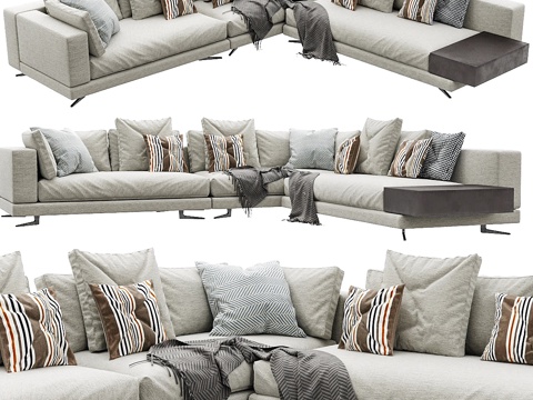  Minotti白色组合063d模型 