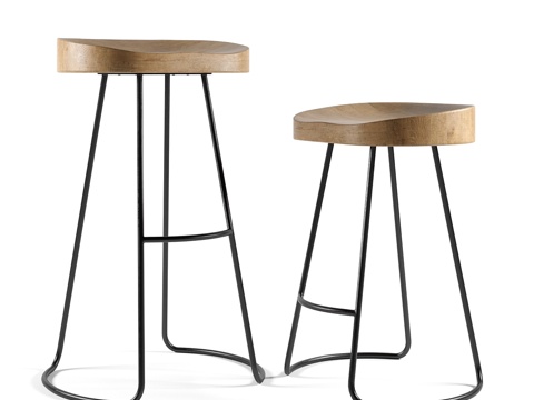  Restoration Hardware 1950年代吧台凳3d模型 