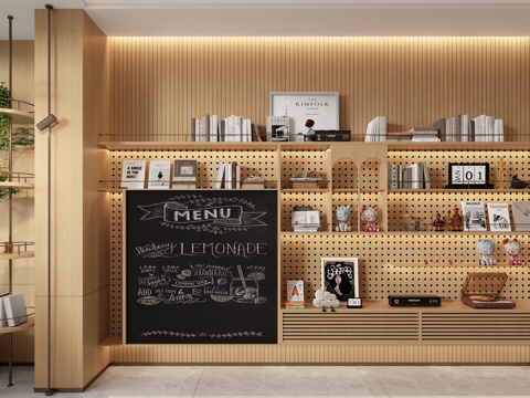 现代洞洞板装饰柜su模型