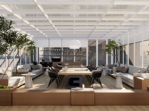 阳光房 休息室 会议桌su模型