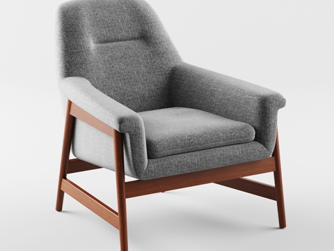  West Elm Theo Show 木质椅3d模型 