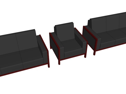 沙发 办公沙发 办公家具su模型