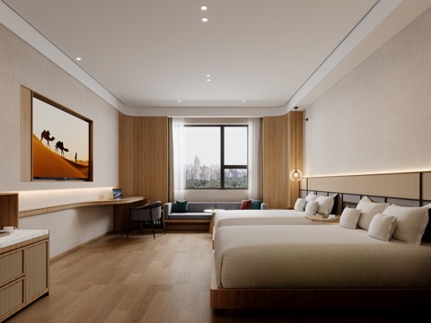  酒店套房客房3d模型 