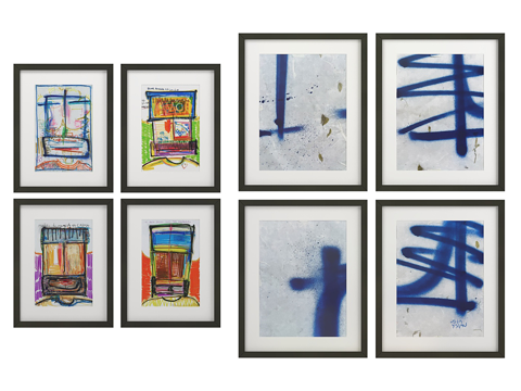  现代简约挂画相框 相框 照片墙3d模型 