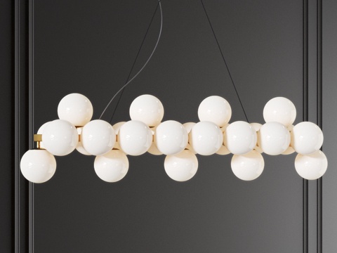  达拉斯 Maytoni 线性吊灯 磨砂玻璃3d模型 