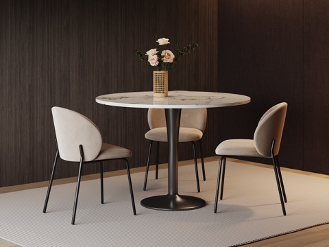 现代餐桌椅 洽谈桌椅su模型