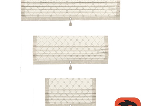  TITOS 罗马帘套装（太平洋米色天鹅绒）3d模型 