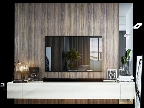  电视墙套装 023d模型 