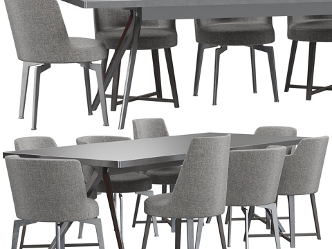  Flexform赫拉椅与泽菲罗桌3d模型 