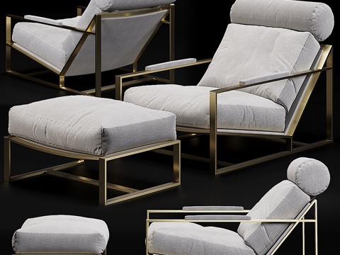  RH Milo Baughman 1965年款3418号椅子3d模型 