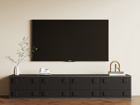  法式复古电视柜su模型 