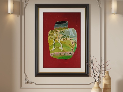 法式，复古，中古，简欧，轻奢，油画，装饰画3d模型