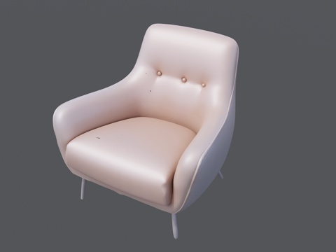  现代简约休闲单人沙发su模型 