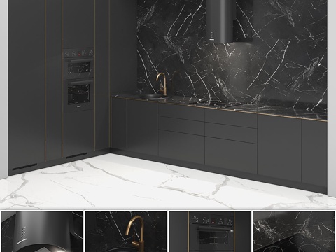  INGE L型厨房3d模型 