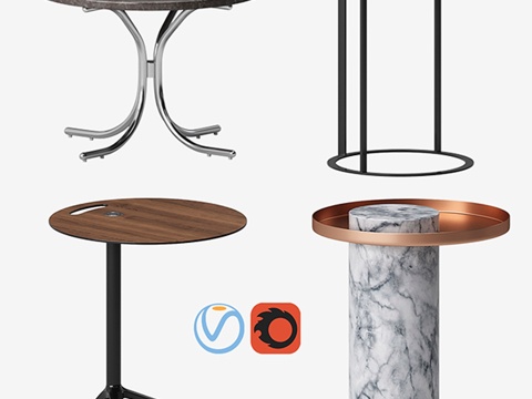  边桌套装3d模型 