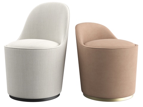  GUBI尾巴休闲椅高背+低背款3d模型 