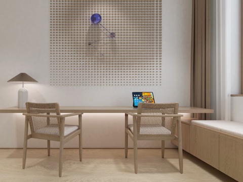  现代书桌3d模型 