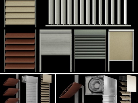  门窗百叶窗与卷帘3d模型 
