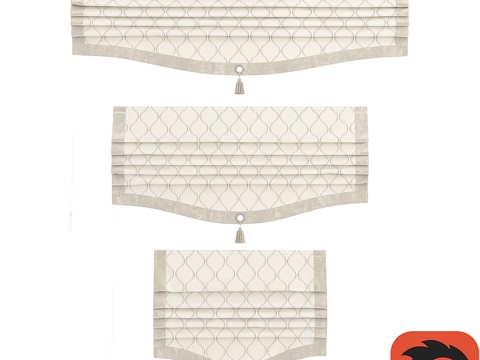  ARISSA罗马帘套装（太平洋米色天鹅绒）3d模型 